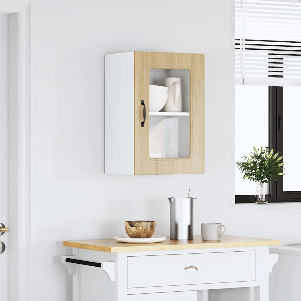 Armario de cocina de pared con puerta de cristal "Kalmar" de, madera de ingeniería