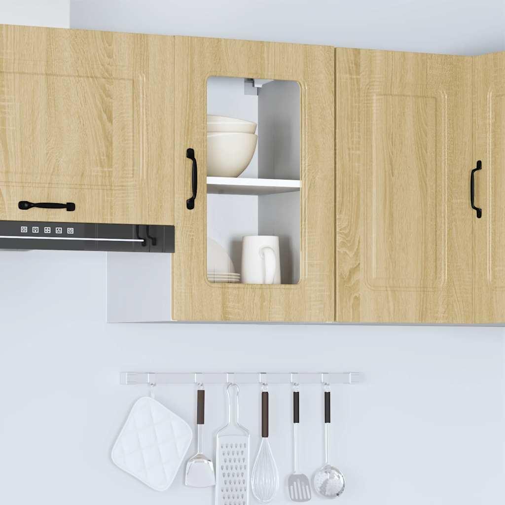 Armario de cocina de pared con puerta de cristal "Kalmar" de, madera de ingeniería