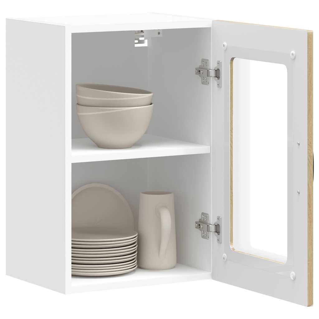 Armario de cocina de pared con puerta de cristal "Kalmar" de, madera de ingeniería