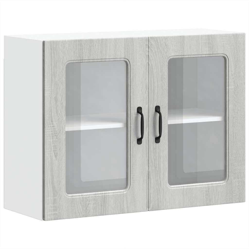 Armario de cocina de pared con puerta de cristal "Kalmar" de, madera de ingeniería