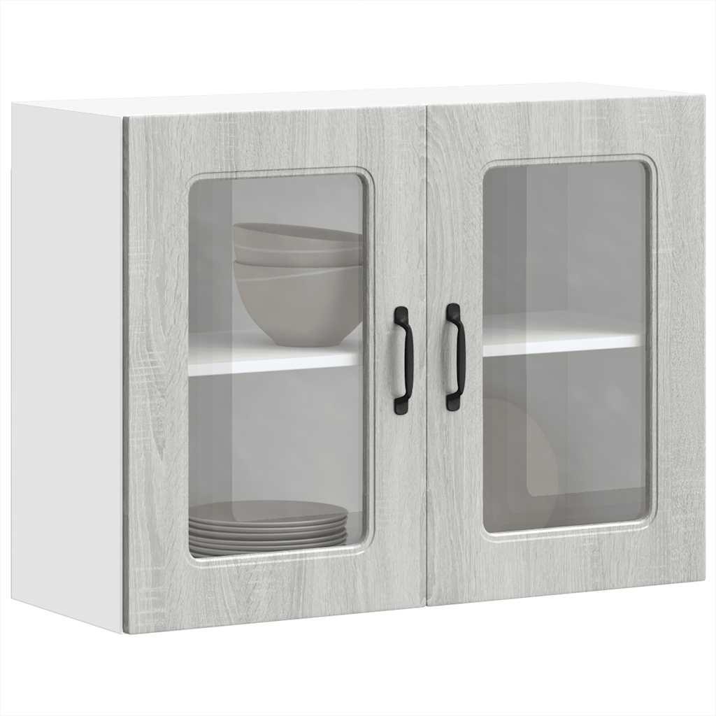 Armario de cocina de pared con puerta de cristal "Kalmar" de, madera de ingeniería