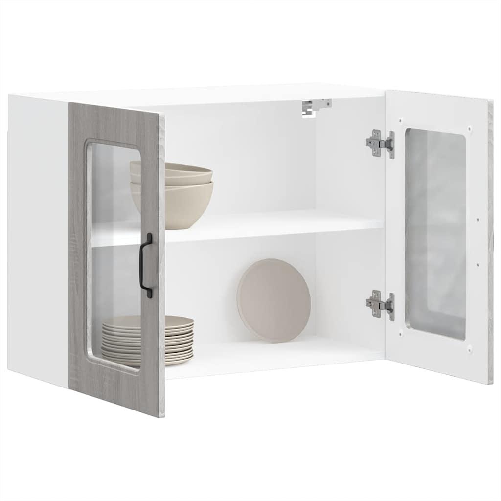 Armario de cocina de pared con puerta de cristal "Kalmar" de, madera de ingeniería