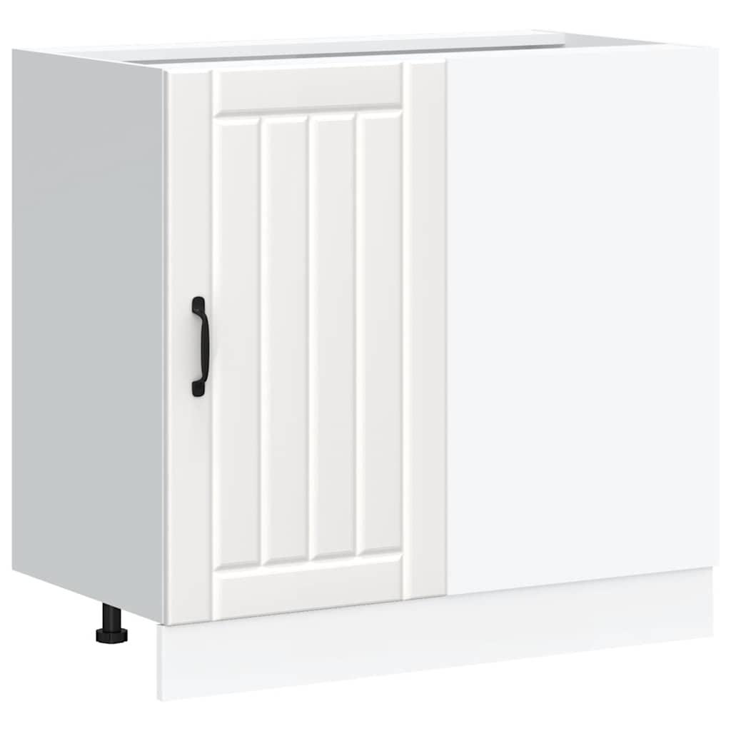 Mueble bajo de cocina Lucca madera contrachapada blanca