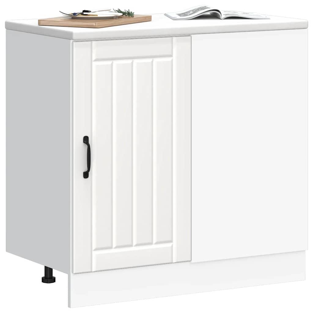 Mueble bajo de cocina Lucca madera contrachapada blanca
