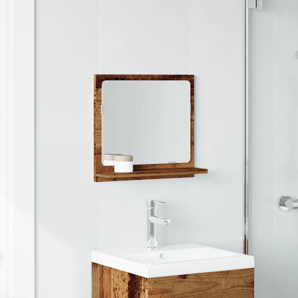 Espejo mueble de baño madera ingeniería envejecida 40x11x37 cm