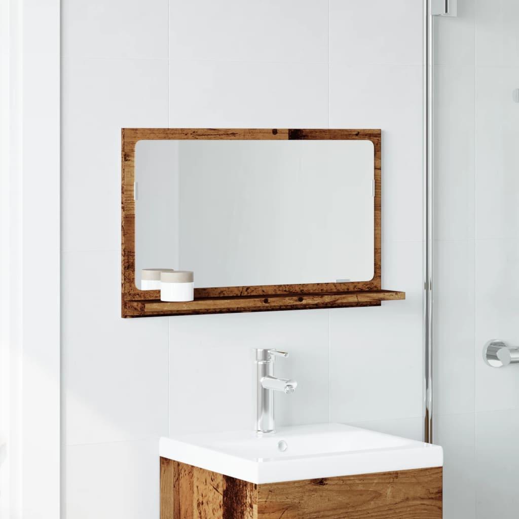 Espejo mueble de baño madera ingeniería envejecida 40x11x37 cm