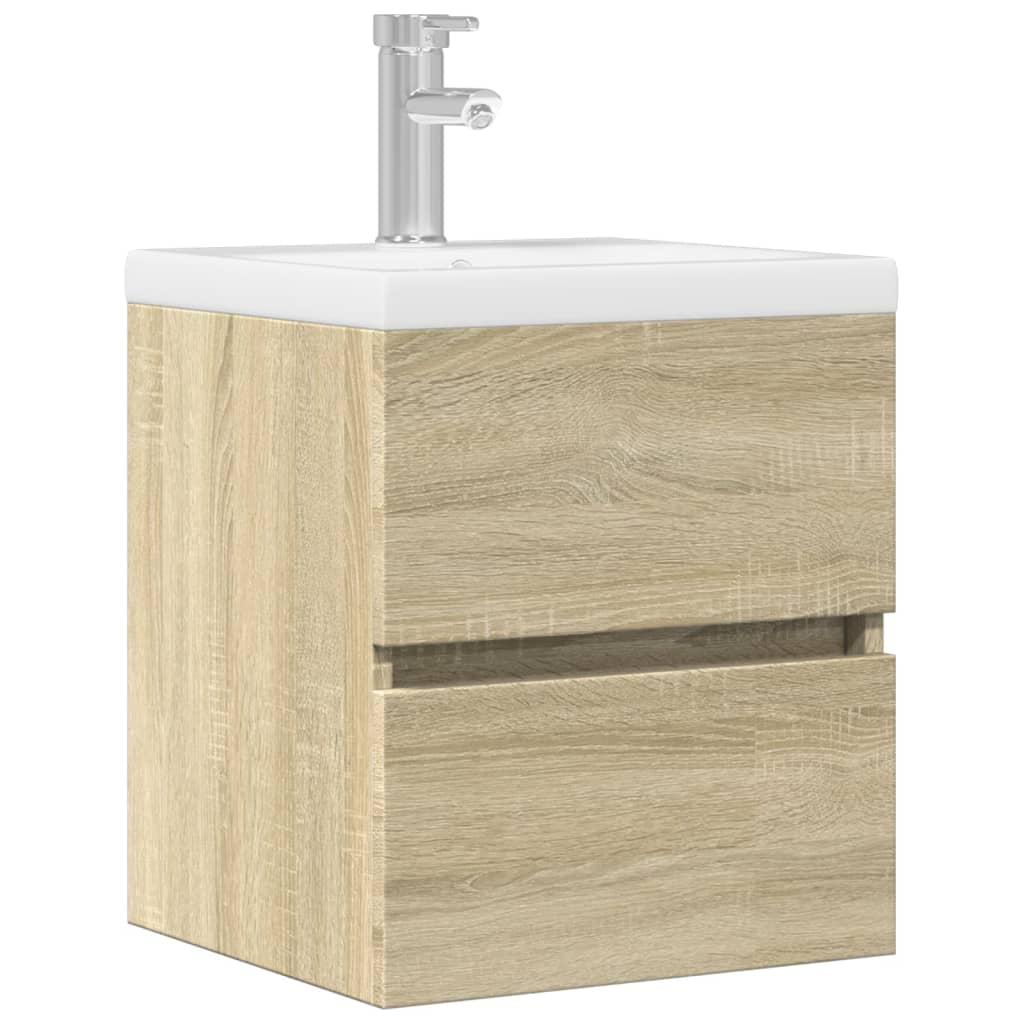 Armario de lavabo madera de ingeniería roble Sonoma 59x37x59 cm