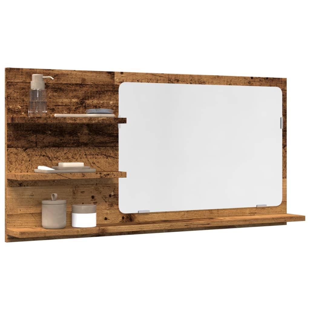 Espejo mueble de baño madera ingeniería envejecida 40x11x37 cm
