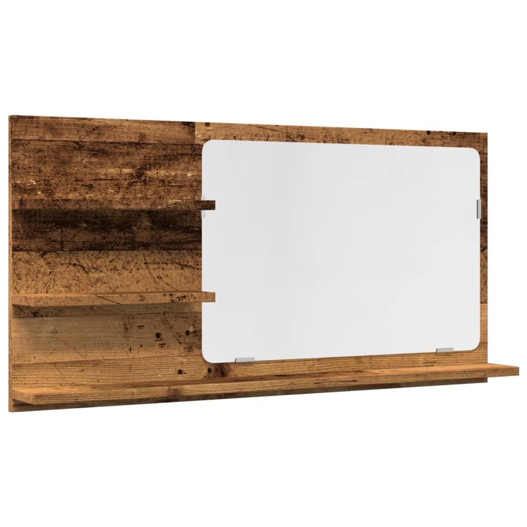 Espejo mueble de baño madera ingeniería envejecida 40x11x37 cm