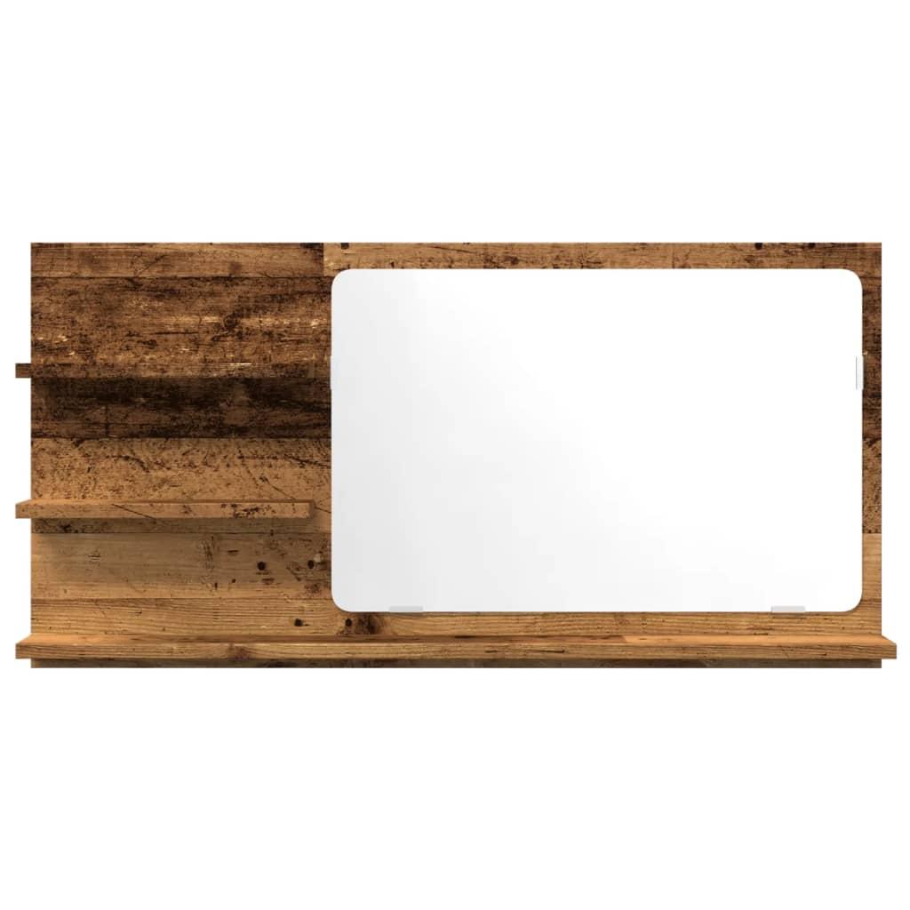 Espejo mueble de baño madera ingeniería envejecida 40x11x37 cm