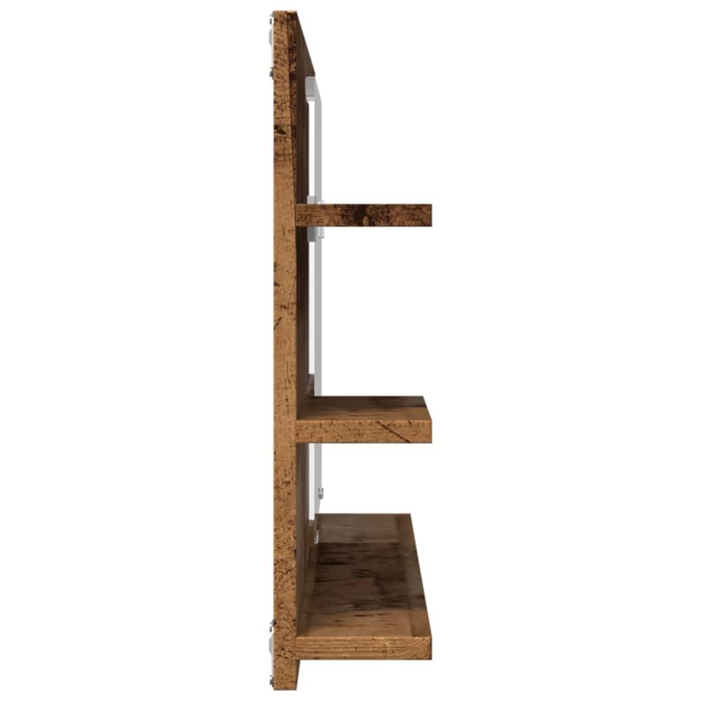 Espejo mueble de baño madera ingeniería envejecida 40x11x37 cm