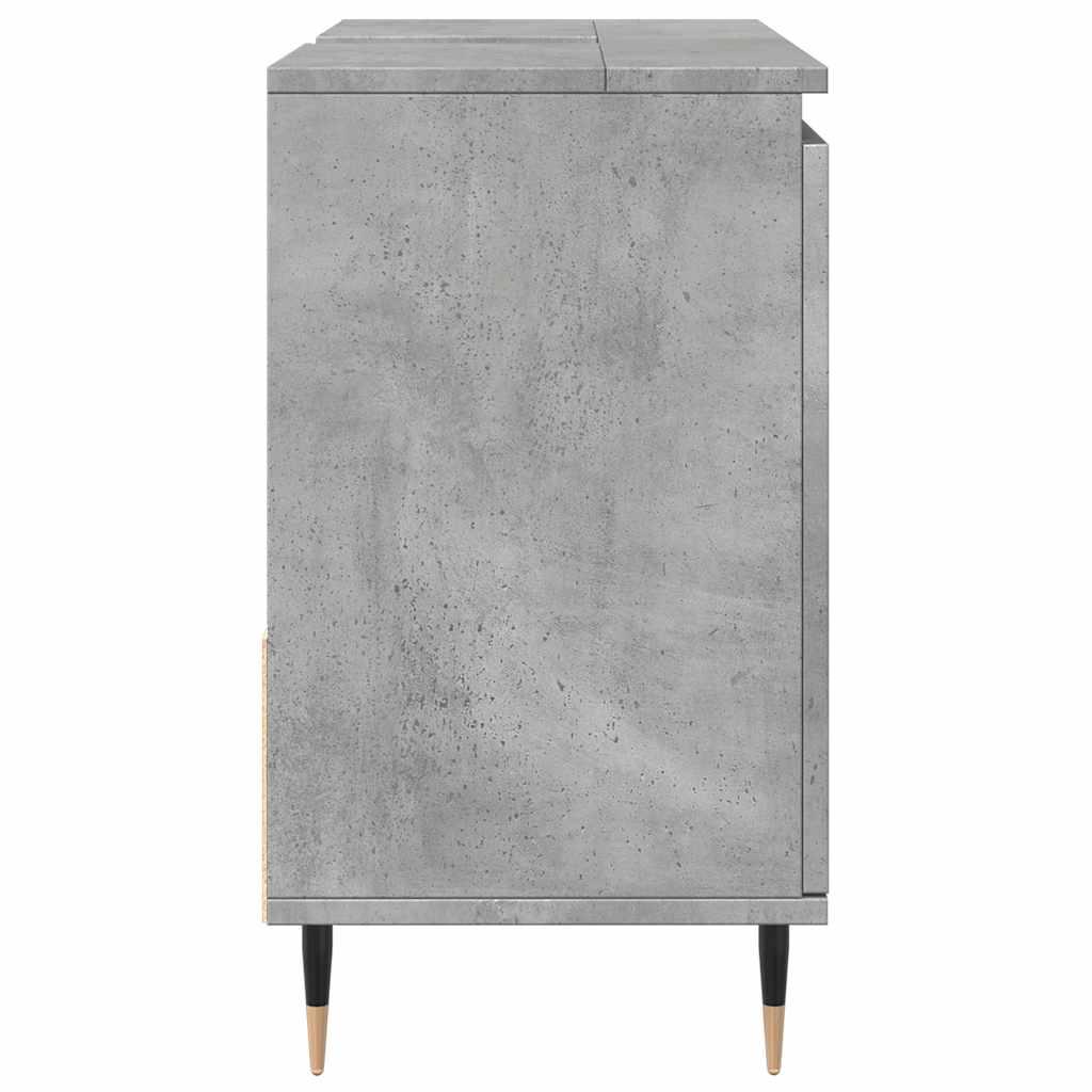 Armario de baño madera contrachapada gris hormigón 30x30x190 cm