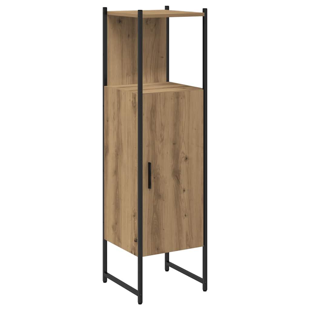 Armario de baño madera de ingeniería gris Sonoma 33x33x120,5 cm