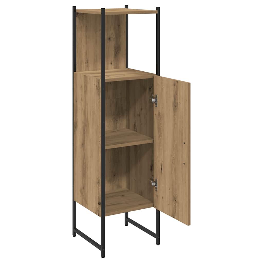Armario de baño madera de ingeniería gris Sonoma 33x33x120,5 cm