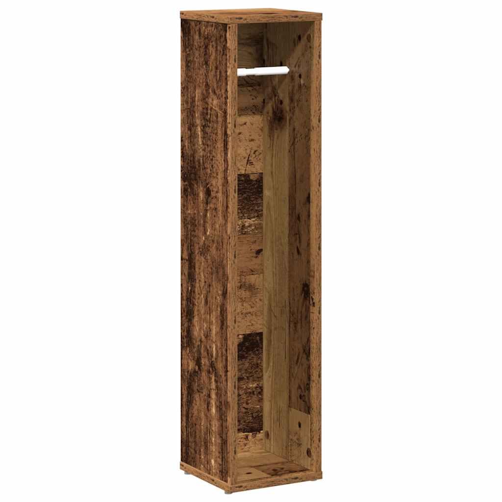 Mueble de baño con portarrollos papel higiénico, madera antigua