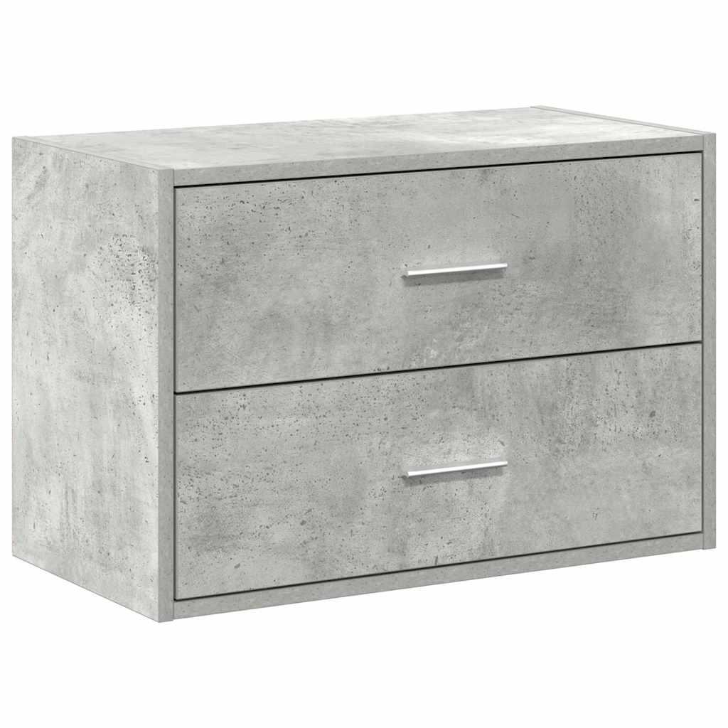 Armario con 2 cajones gris cemento 60x31x40cm madera ingeniería