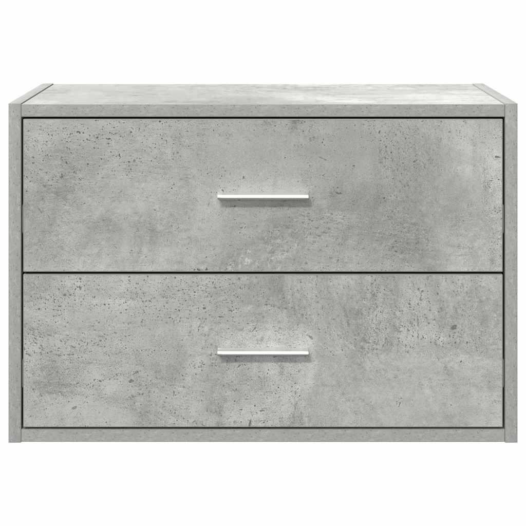 Armario con 2 cajones gris cemento 60x31x40cm madera ingeniería