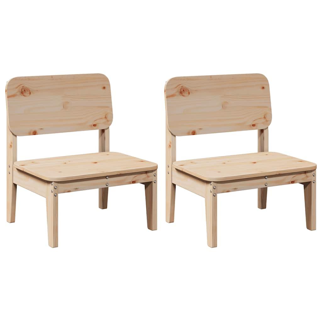 Sillas de jardín 2 uds madera maciza pino blanco 61,5x53x71 cm