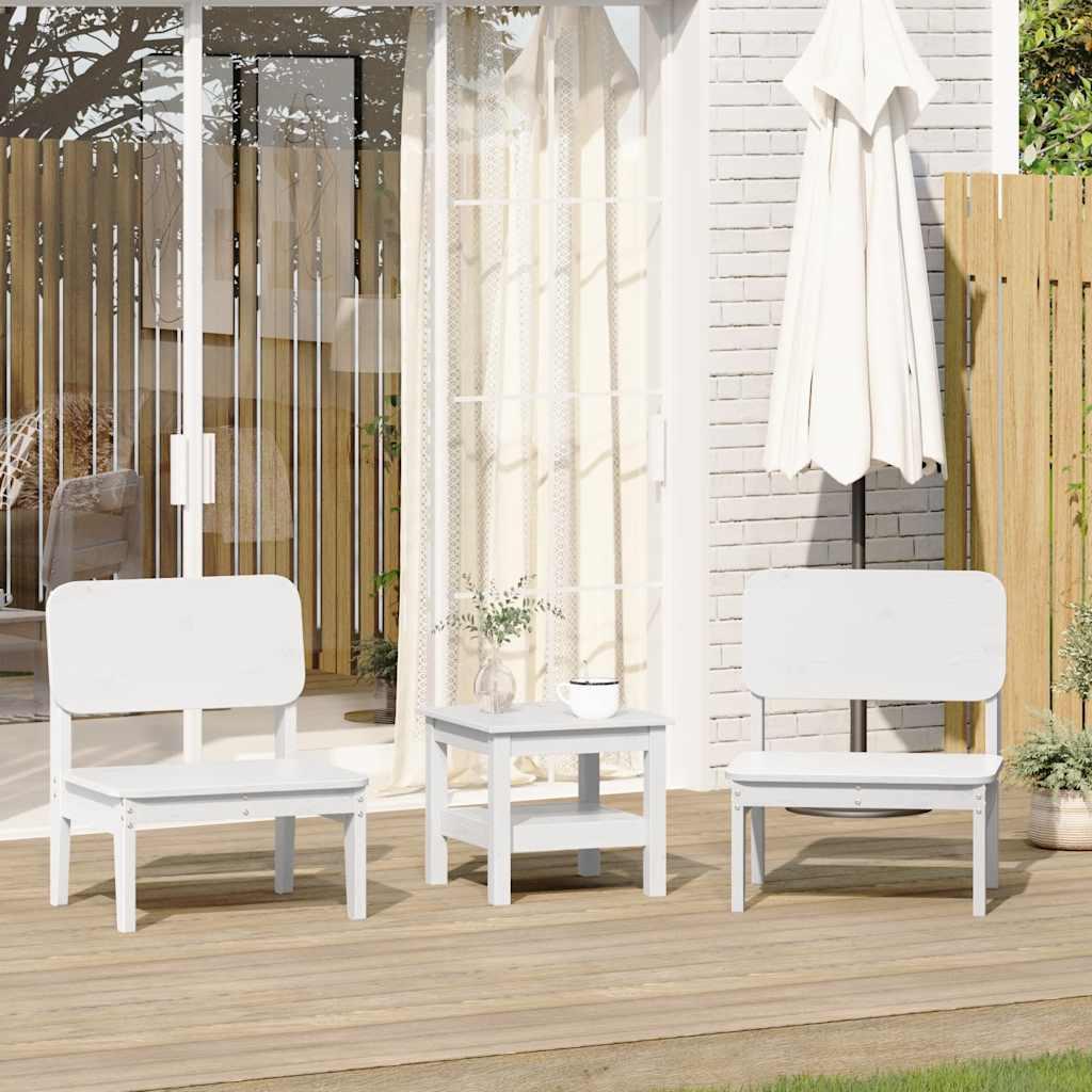 Sillas de jardín 2 uds madera maciza pino blanco 61,5x53x71 cm