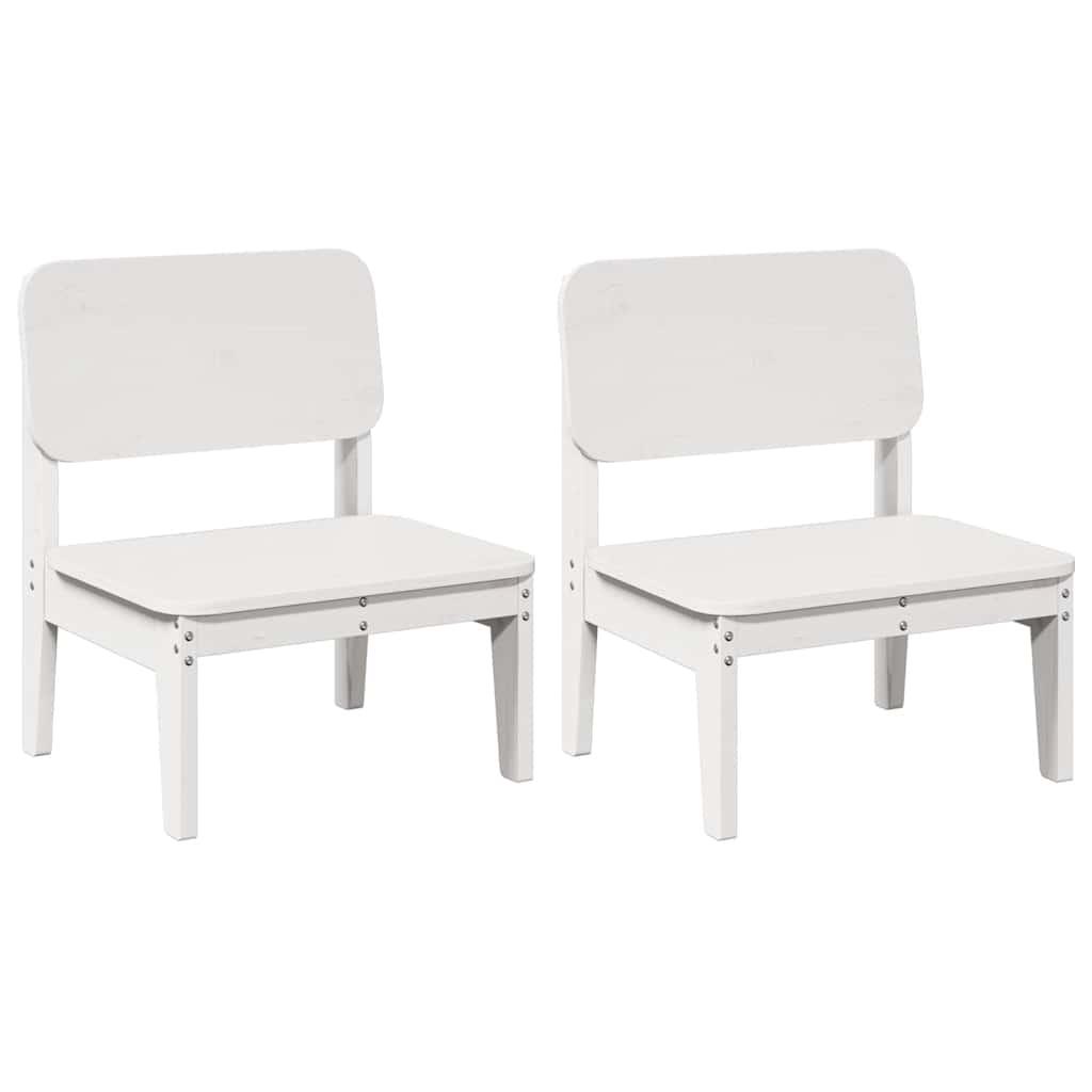 Sillas de jardín 2 uds madera maciza pino blanco 61,5x53x71 cm