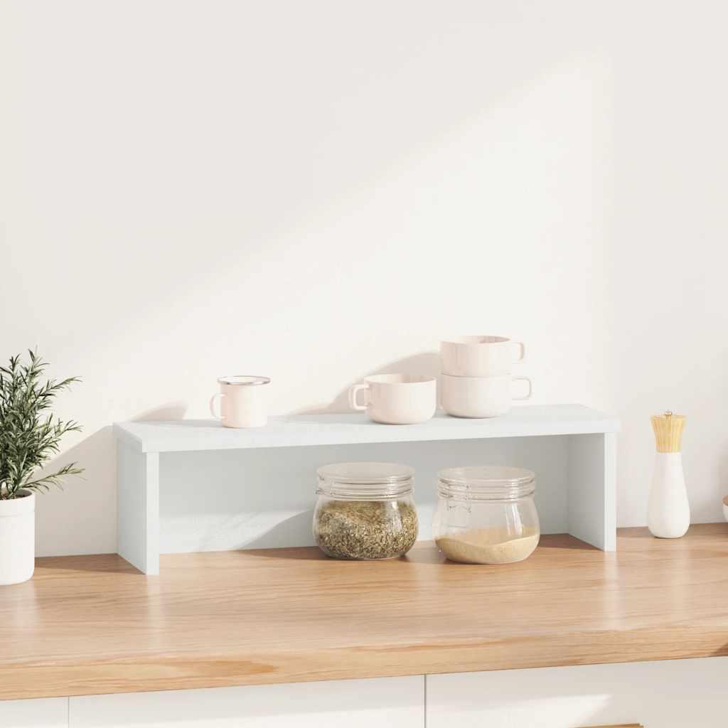 Estantería cocina apilable madera ingeniería blanca 60x15x16 cm