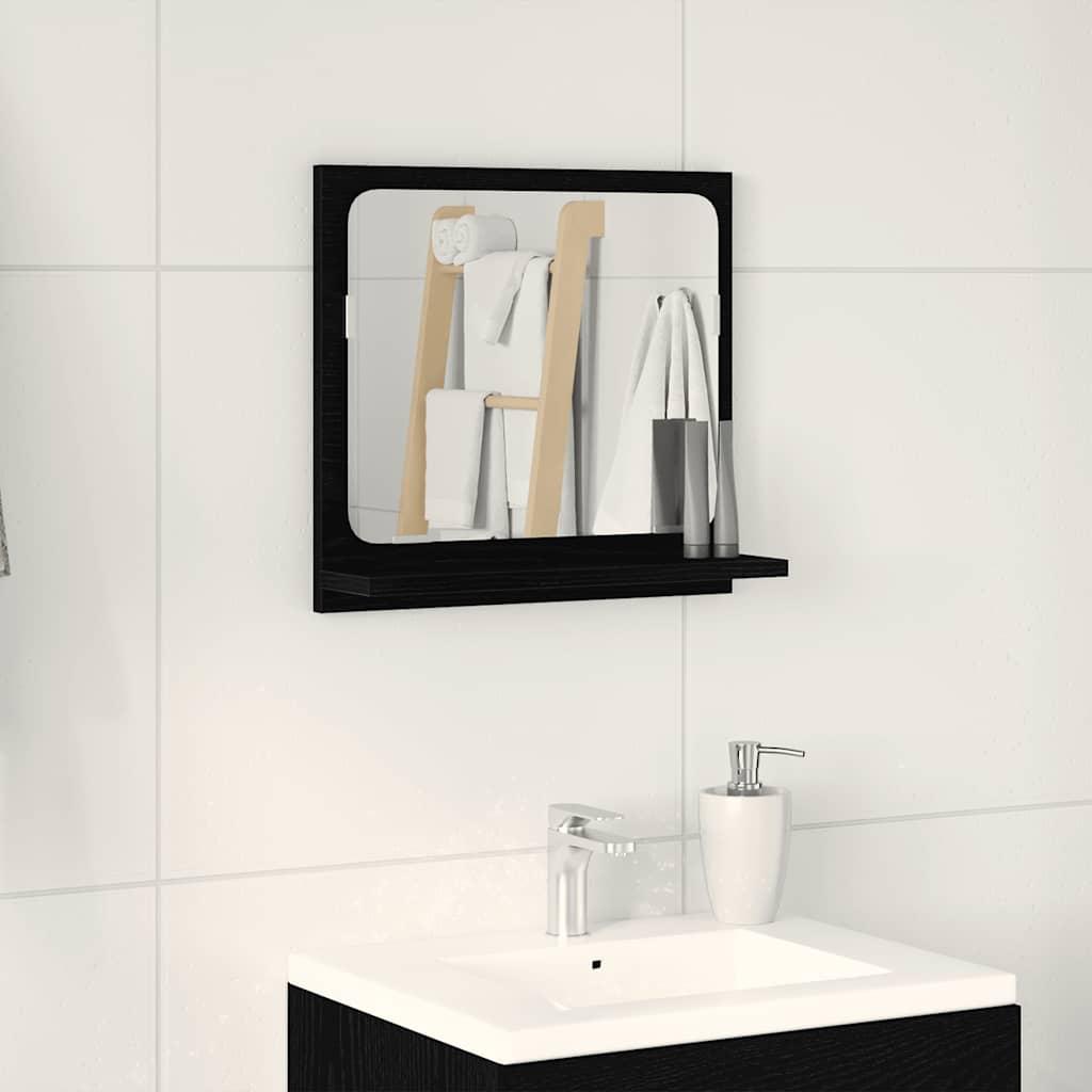 Espejo de baño de roble negro de 40x10,5x37 cm, fabricado en madera de ingeniería