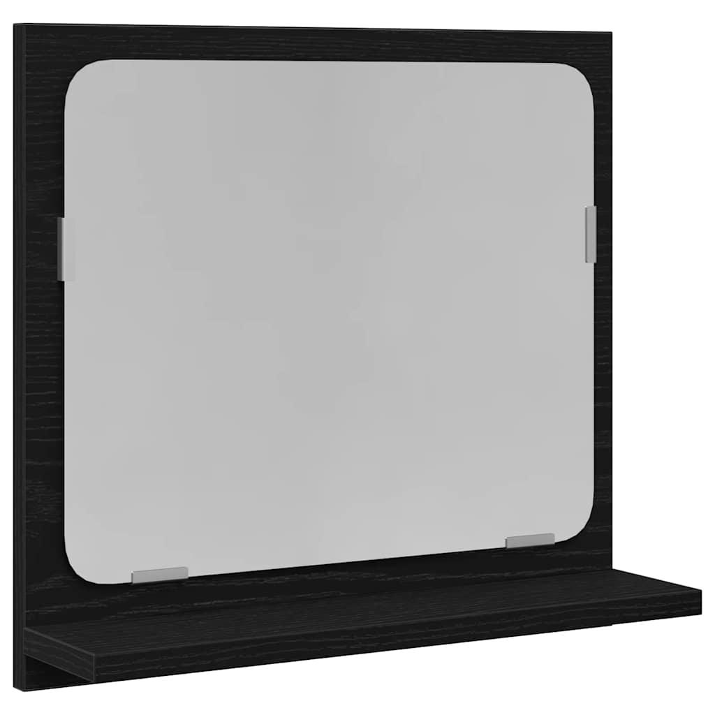 Espejo de baño de roble negro de 40x10,5x37 cm, fabricado en madera de ingeniería