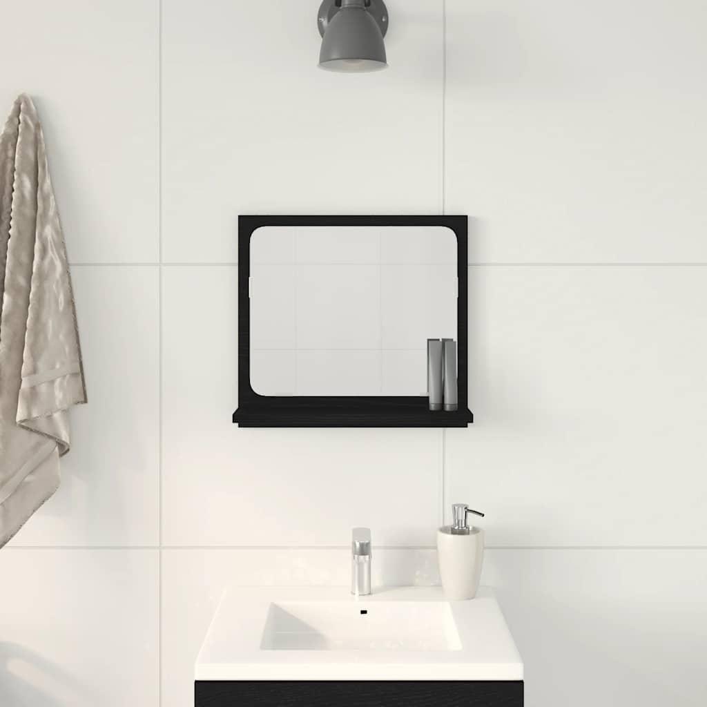 Espejo de baño de roble negro de 40x10,5x37 cm, fabricado en madera de ingeniería