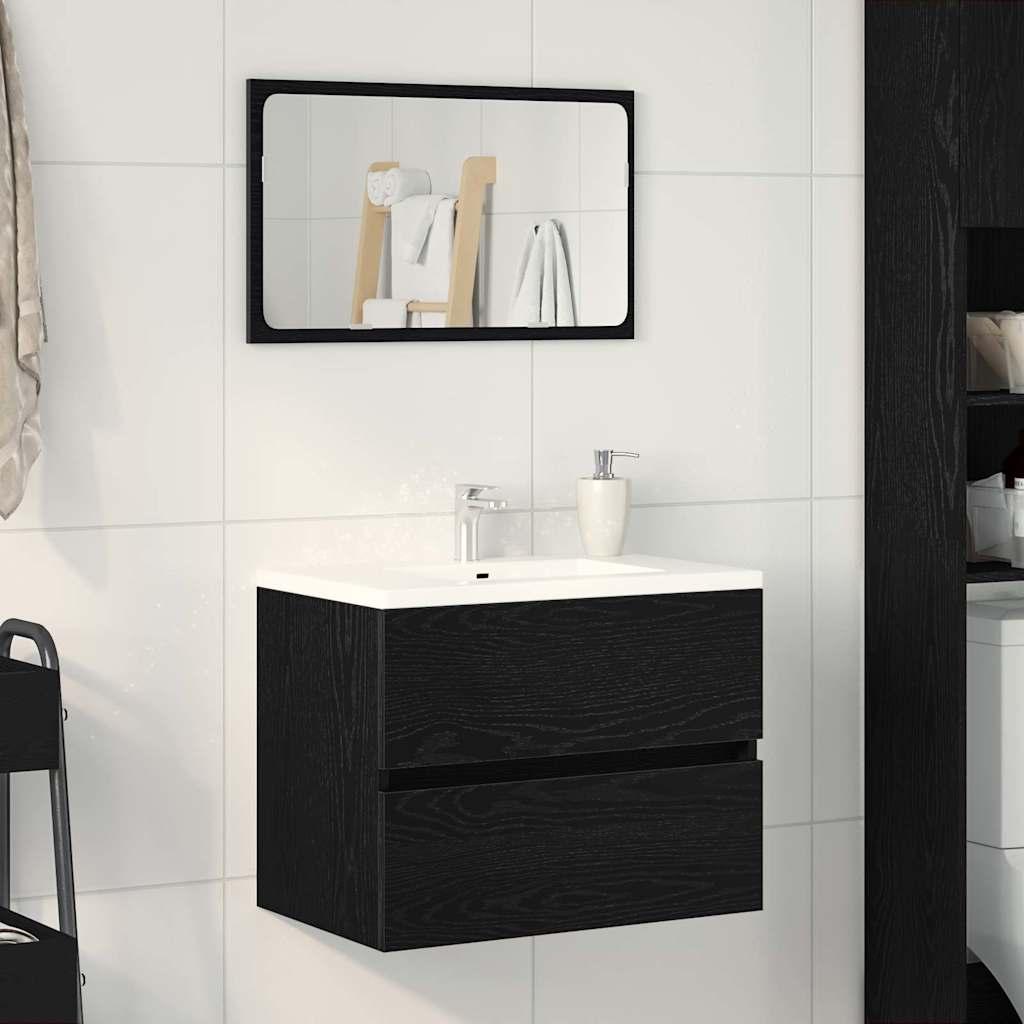Mueble de Cuarto de Baño Marrón y Negro 38 x 33,5 x 160 cm