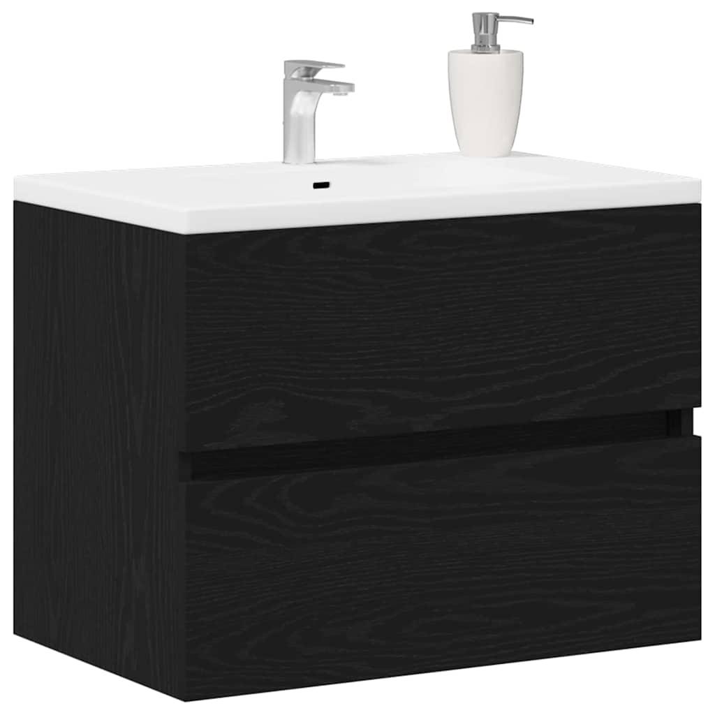 Mueble de Cuarto de Baño Marrón y Negro 38 x 33,5 x 160 cm