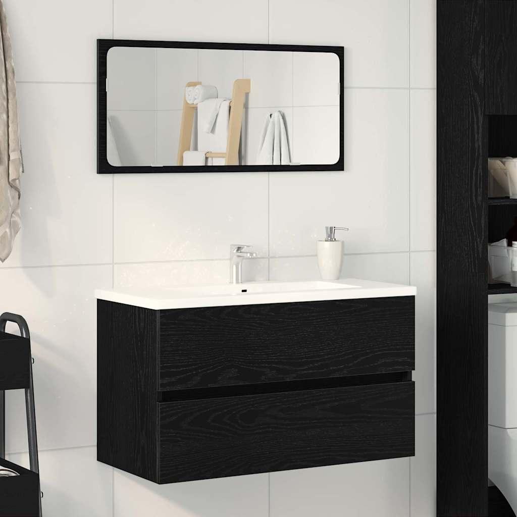Mueble de Cuarto de Baño Marrón y Negro 38 x 33,5 x 160 cm