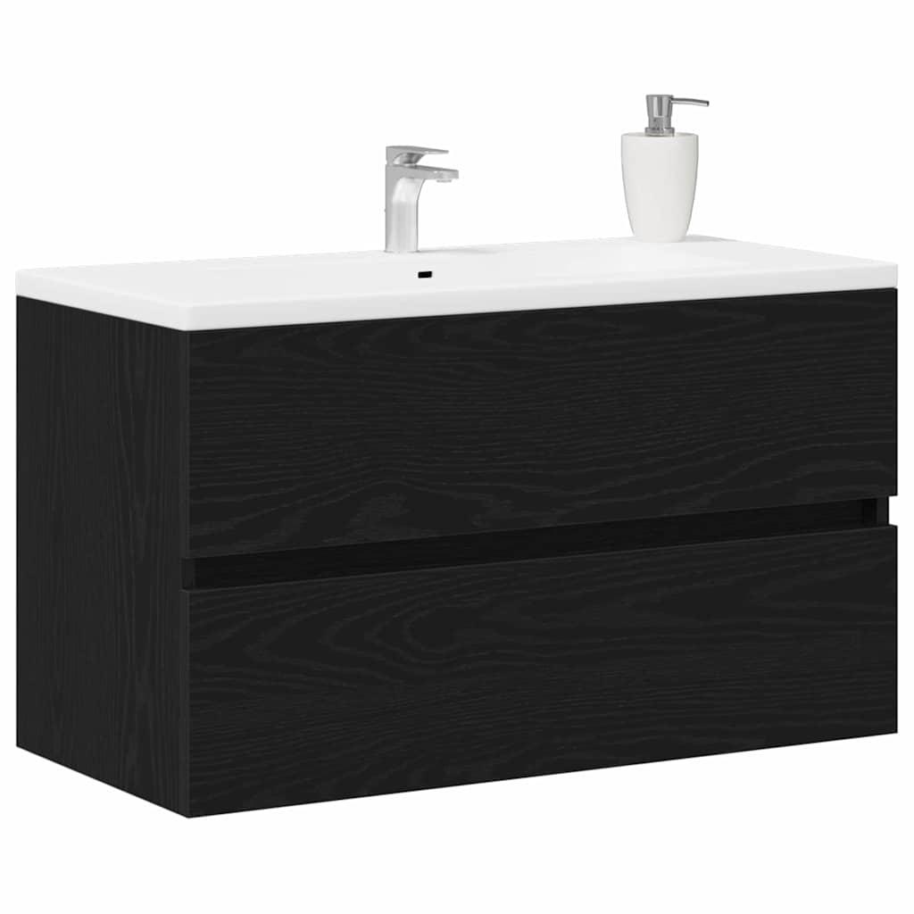 Mueble de Cuarto de Baño Marrón y Negro 38 x 33,5 x 160 cm