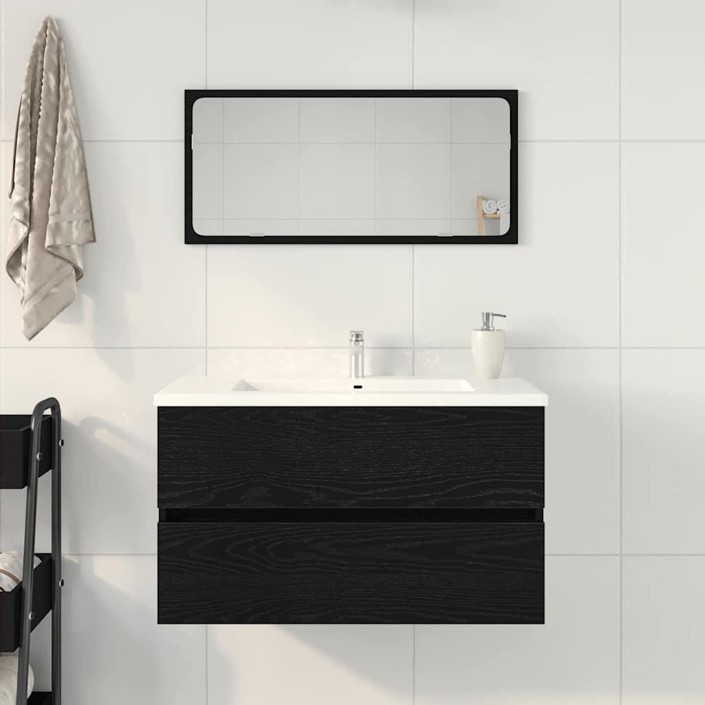 Mueble de Cuarto de Baño Marrón y Negro 38 x 33,5 x 160 cm