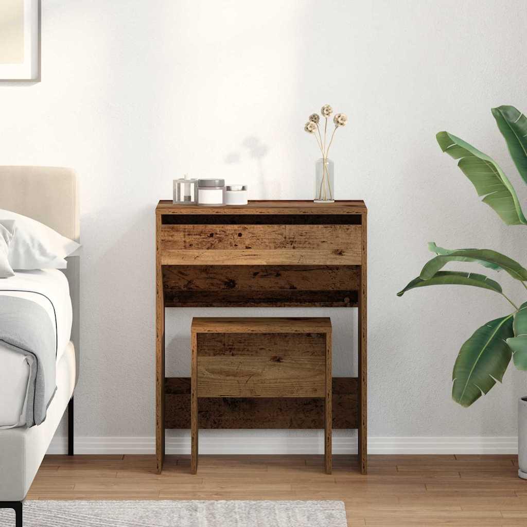 Mesa de Tocador 2 uds. Madera Vieja 60 x 40 x 75 cm