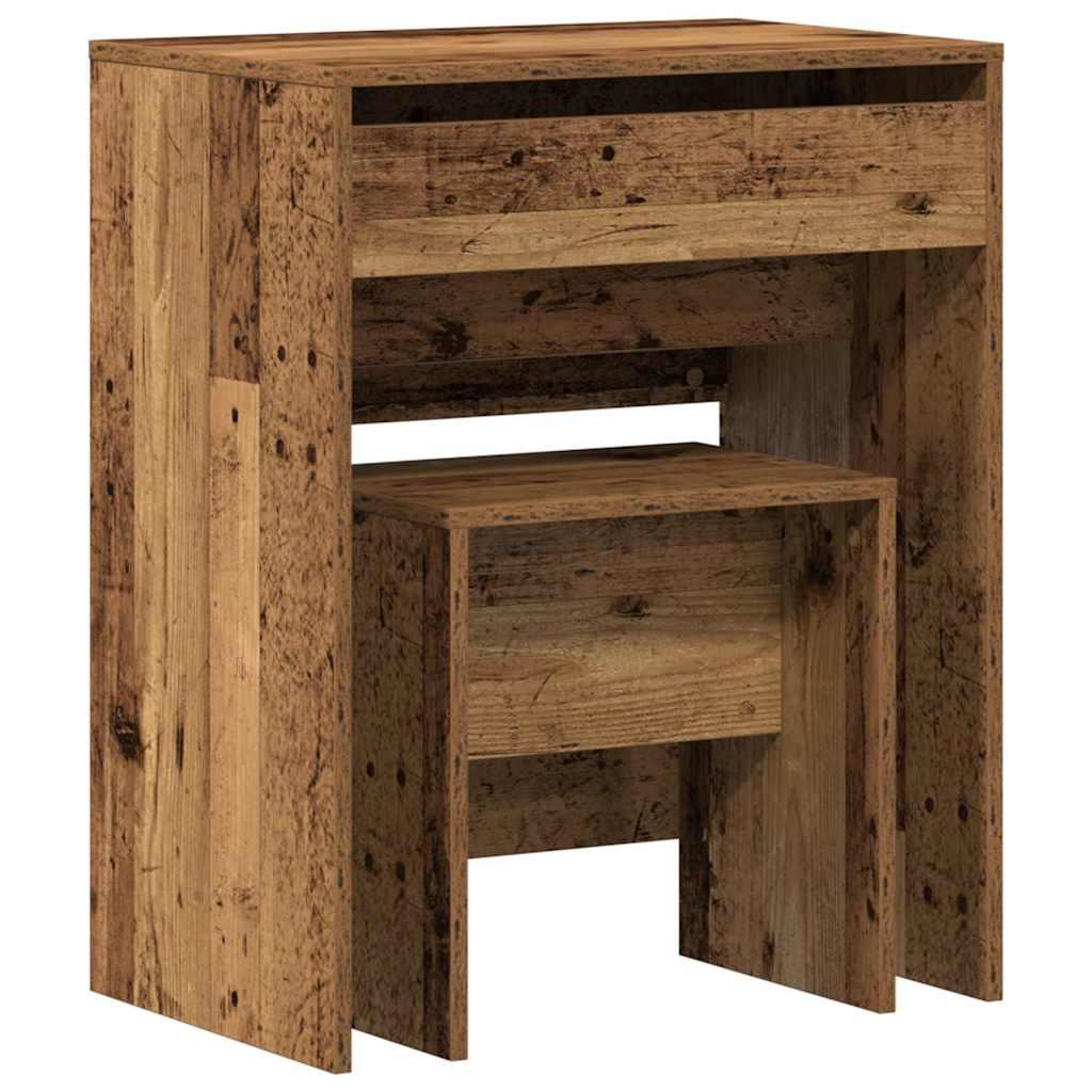 Mesa de Tocador 2 uds. Madera Vieja 60 x 40 x 75 cm