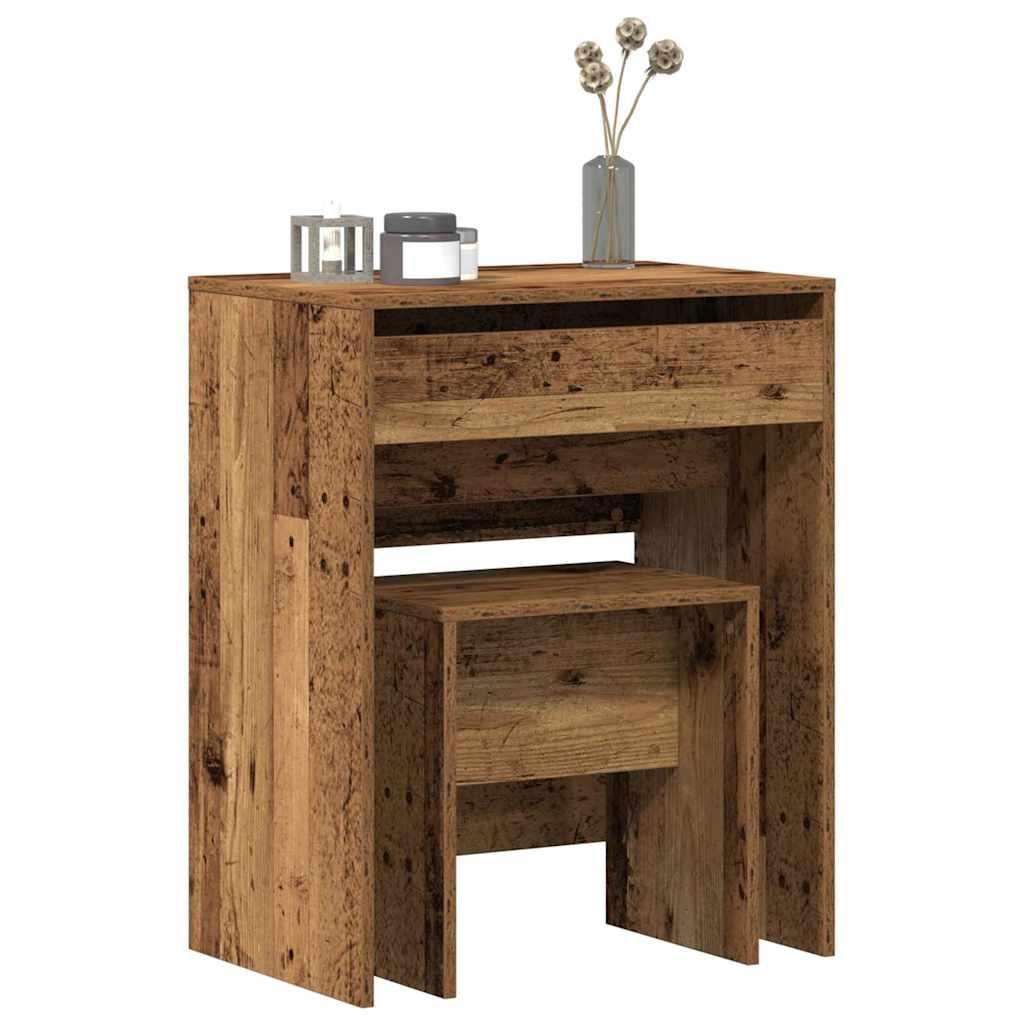 Mesa de Tocador 2 uds. Madera Vieja 60 x 40 x 75 cm