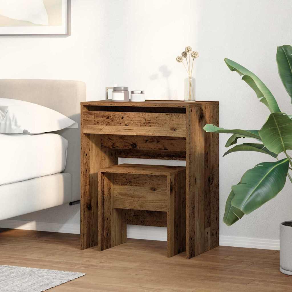 Mesa de Tocador 2 uds. Madera Vieja 60 x 40 x 75 cm