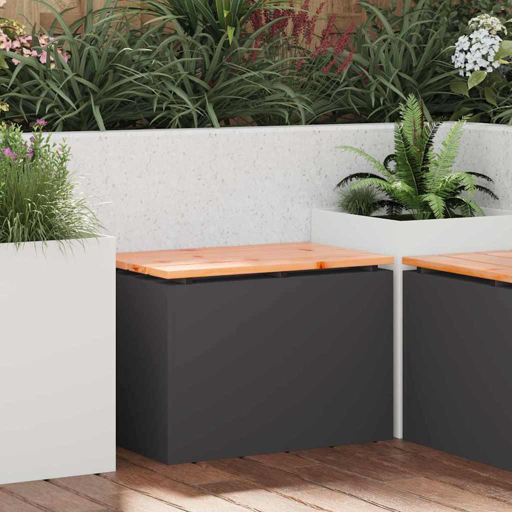 Banco de jardín Gris y Gris Oscuro 105 x 60 x 112 cm