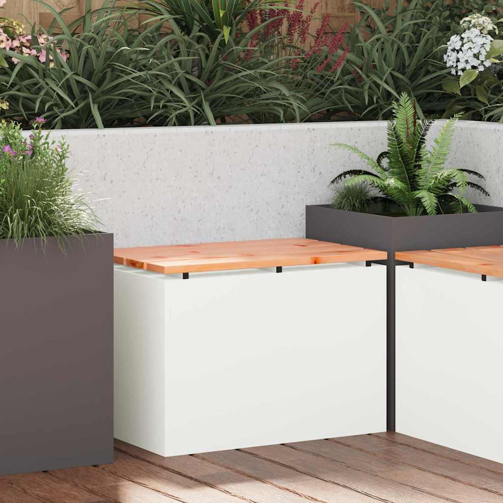 Banco de jardín de acero marrón envejecido 132 cm