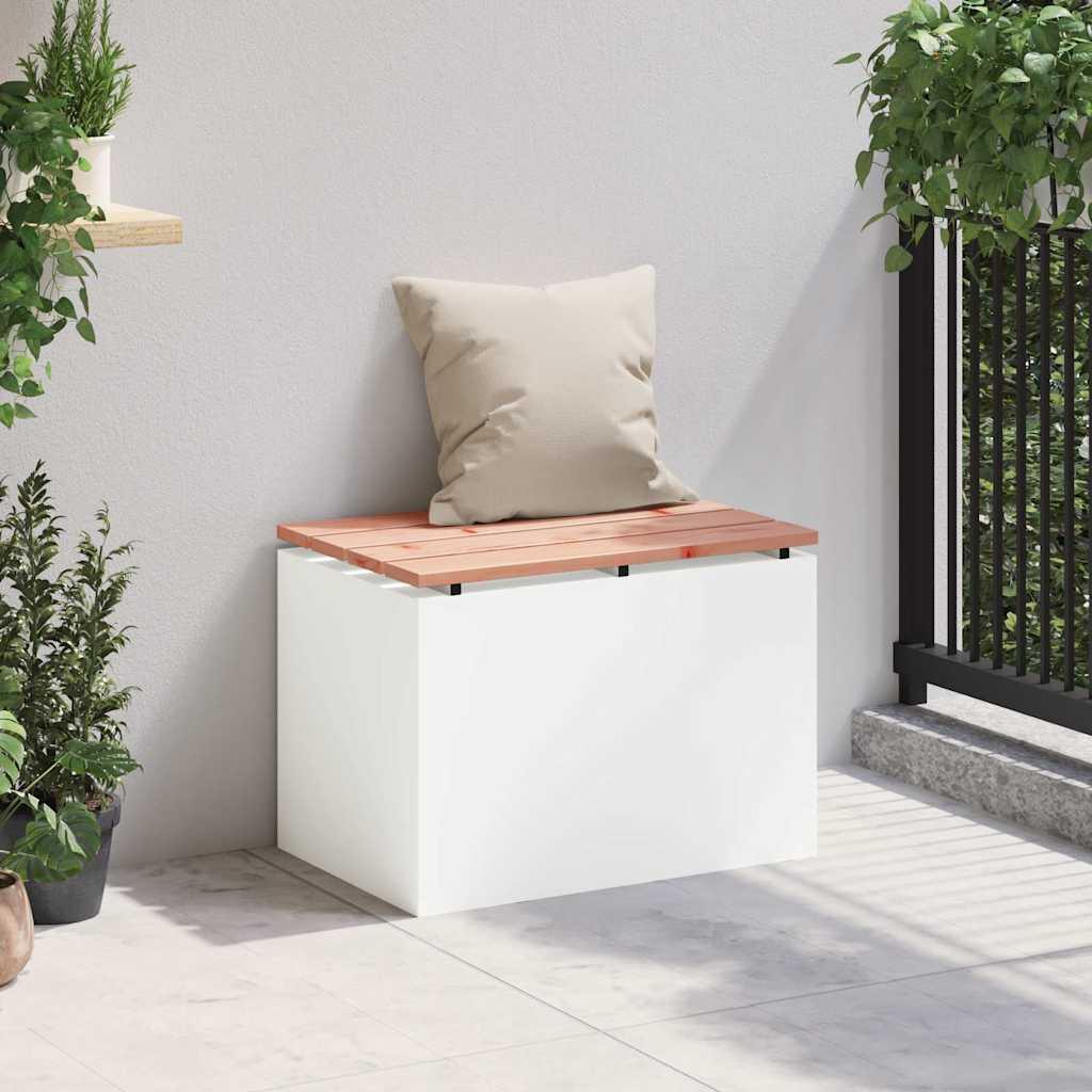 Banco de jardín de acero marrón envejecido 132 cm