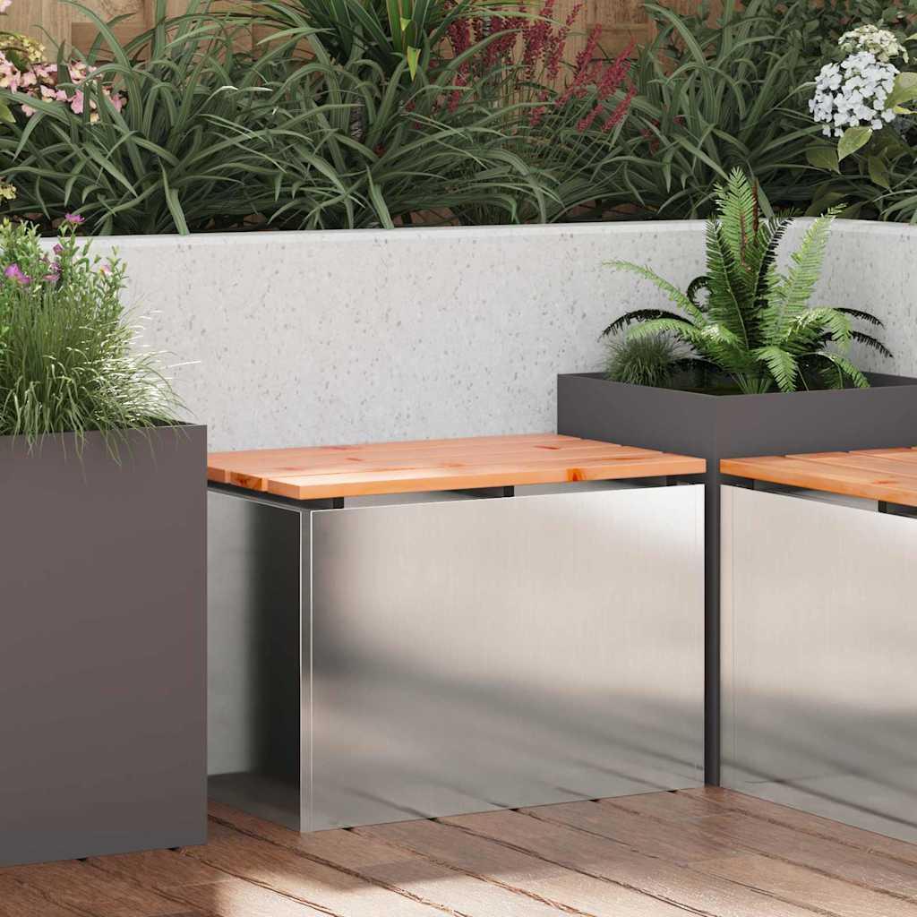 Banco de jardín Plateado 60 x 40 x 43 cm Acero inoxidable