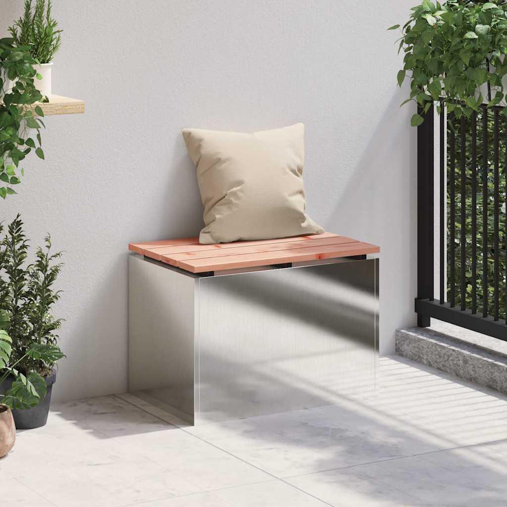 Banco de jardín Plateado 60 x 40 x 43 cm Acero inoxidable
