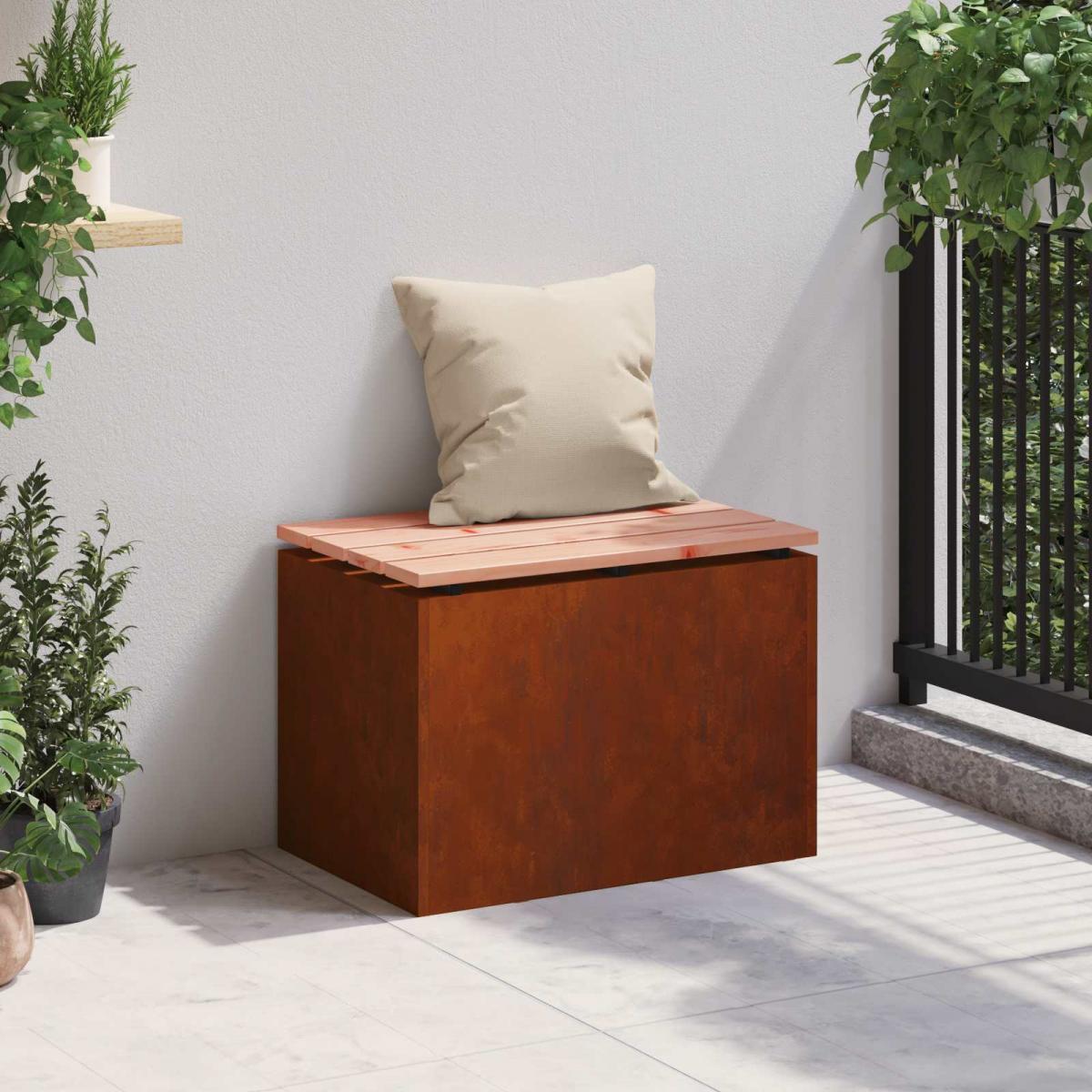 Banco de jardín 1 -Seater 60 x 40 x 43 cm Acero oxidado Oxidado