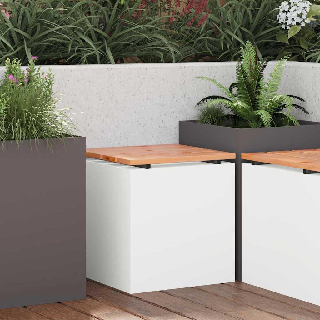 Banco de jardín de acero marrón envejecido 132 cm
