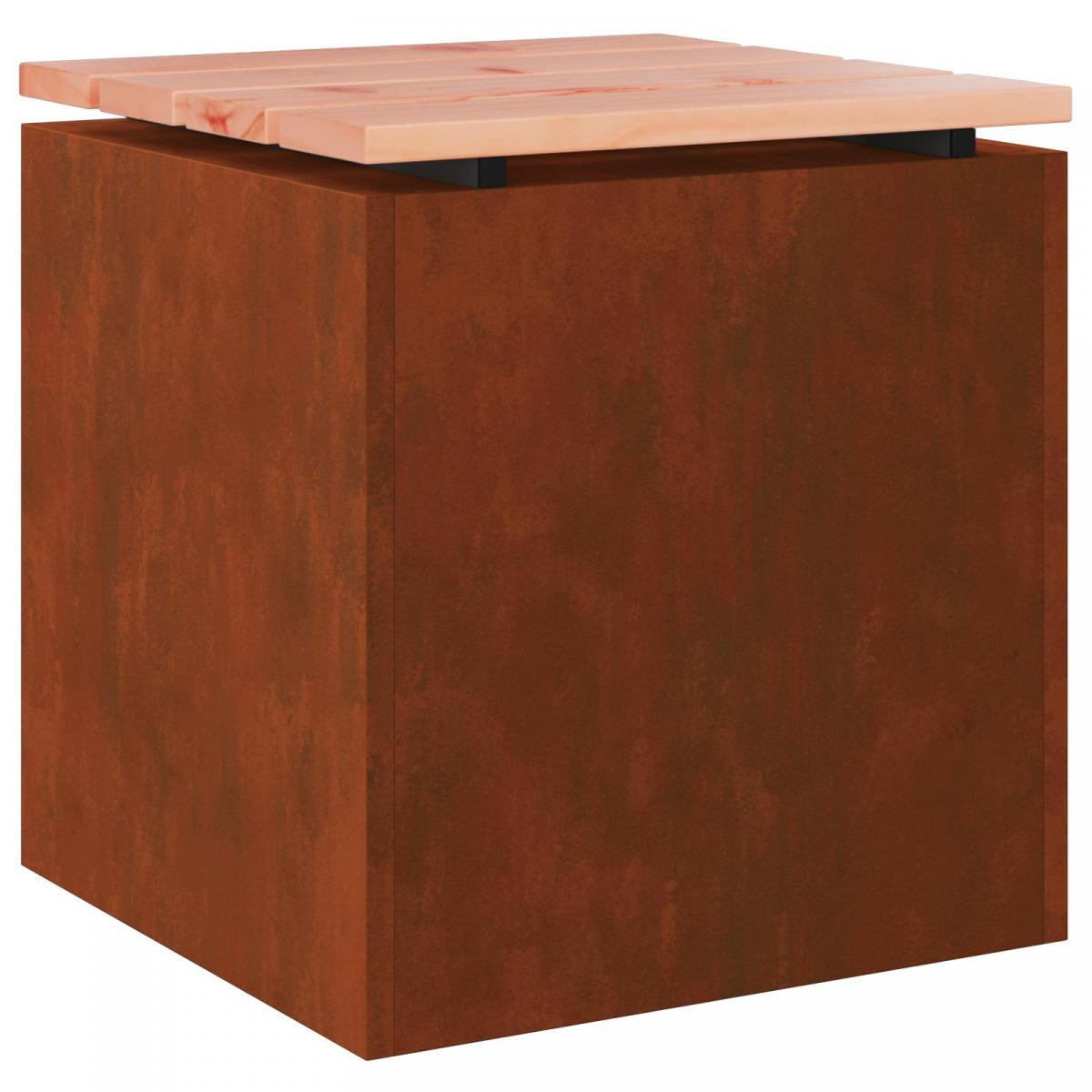 Banco de jardín 1 -Seater 60 x 40 x 43 cm Acero oxidado Oxidado