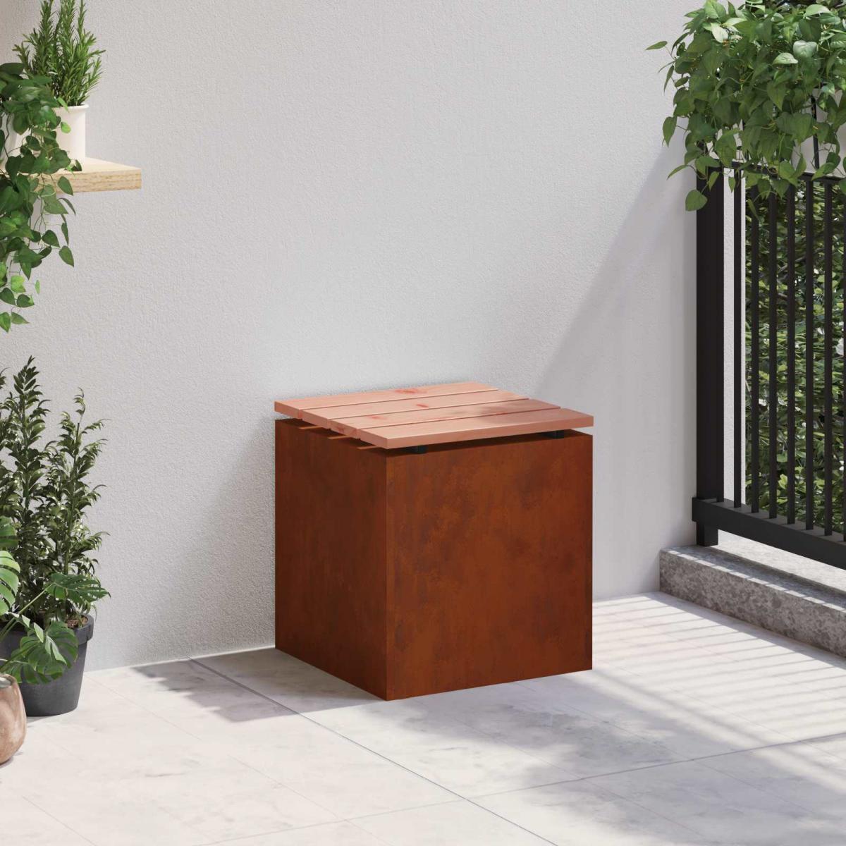Banco de jardín 1 -Seater 60 x 40 x 43 cm Acero oxidado Oxidado