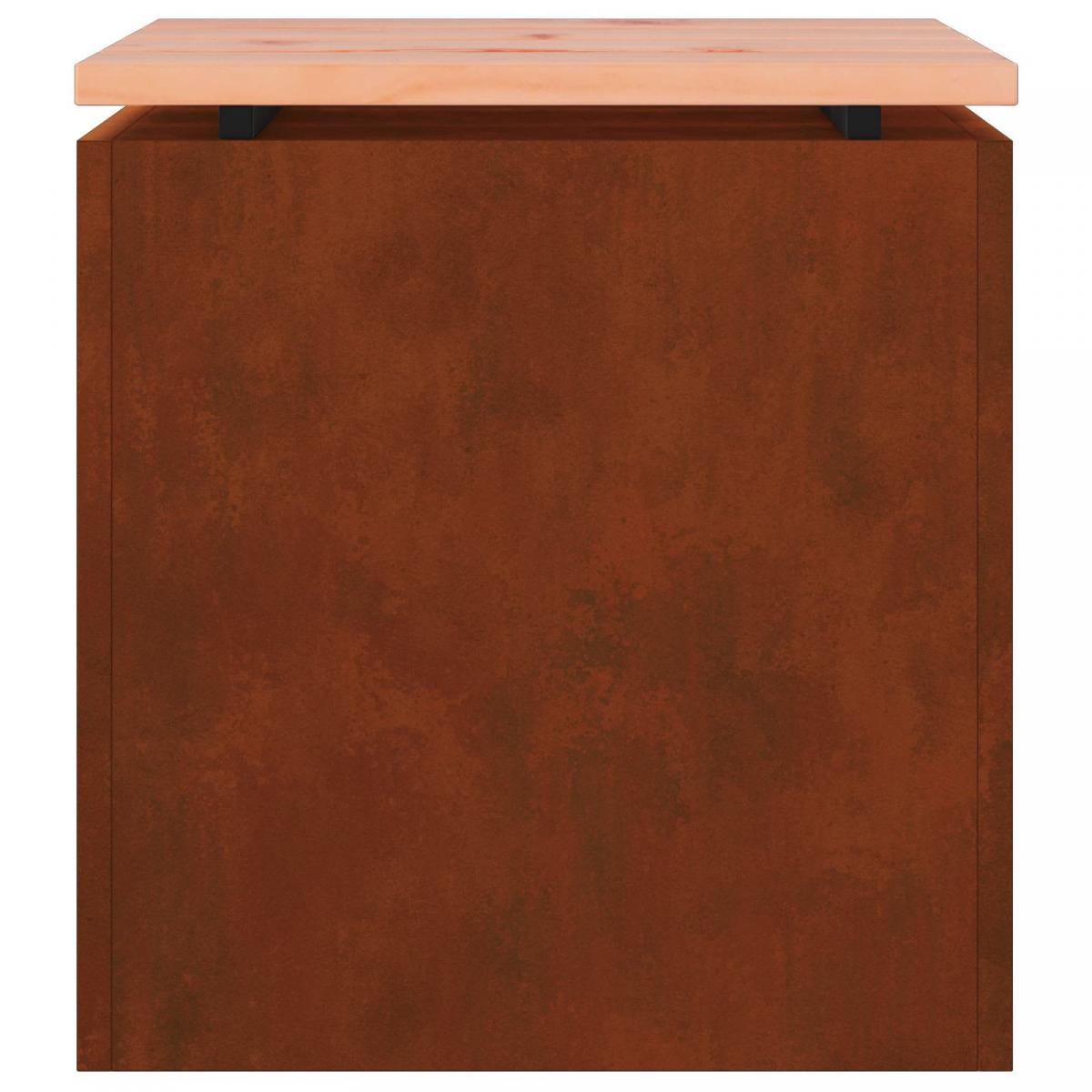 Banco de jardín 1 -Seater 60 x 40 x 43 cm Acero oxidado Oxidado