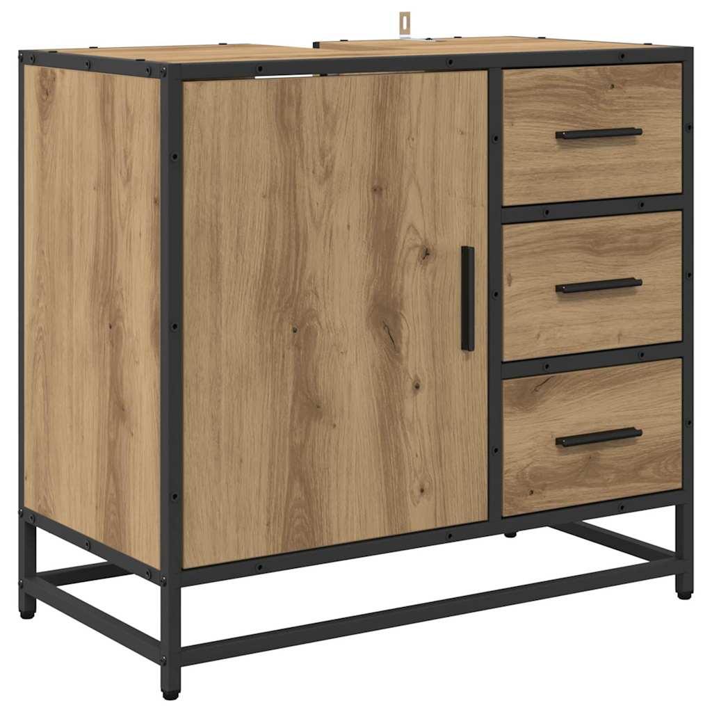 Mueble de Cuarto de Baño Marrón y Negro 38 x 33,5 x 160 cm