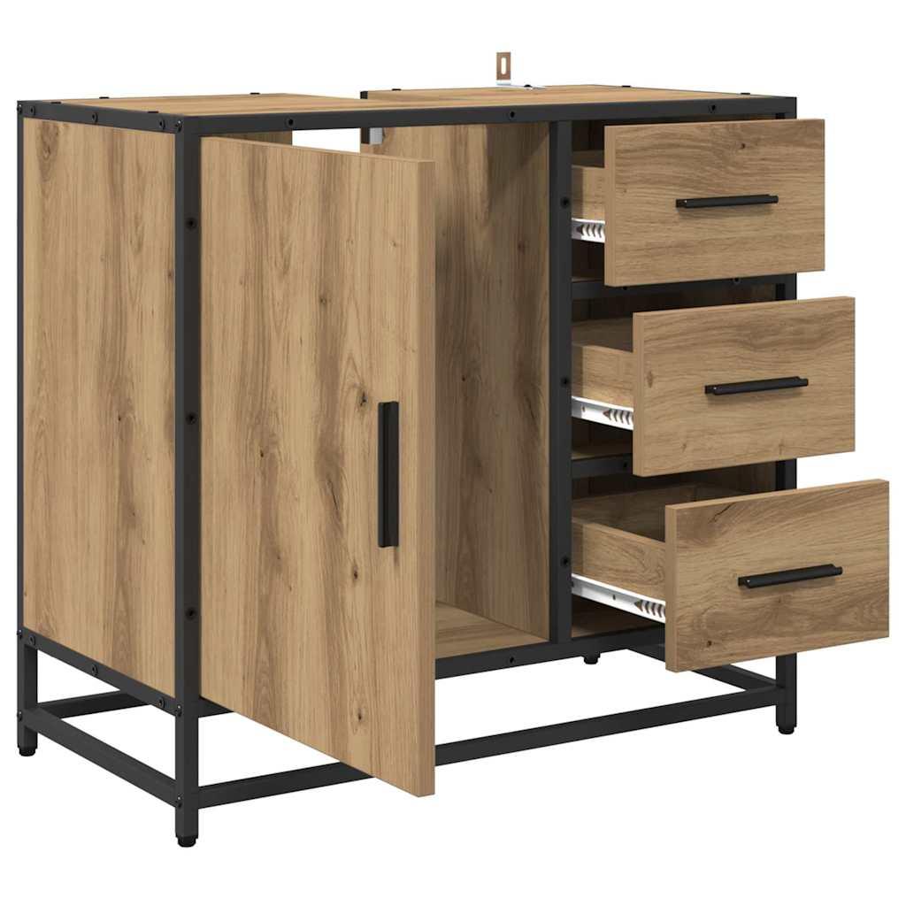 Mueble de Cuarto de Baño Marrón y Negro 38 x 33,5 x 160 cm