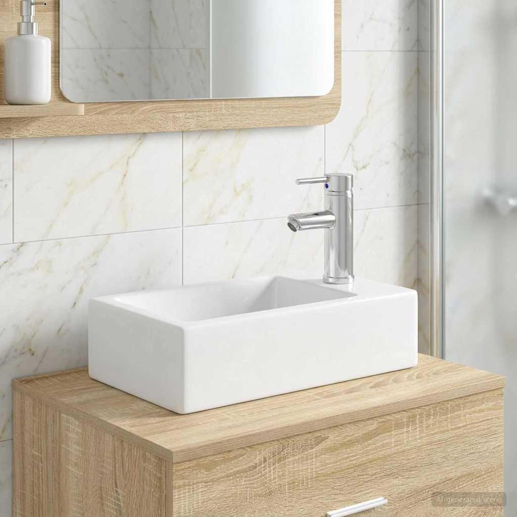 Lavabo de baño con grifo y desagüe Cromado